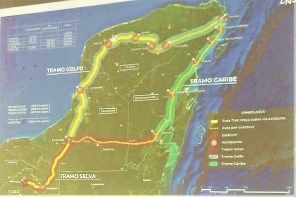 El Tren Maya recorrerá mil 554 kilómetros, de los cuales 500 cruzarán la selva. Foto: INAH